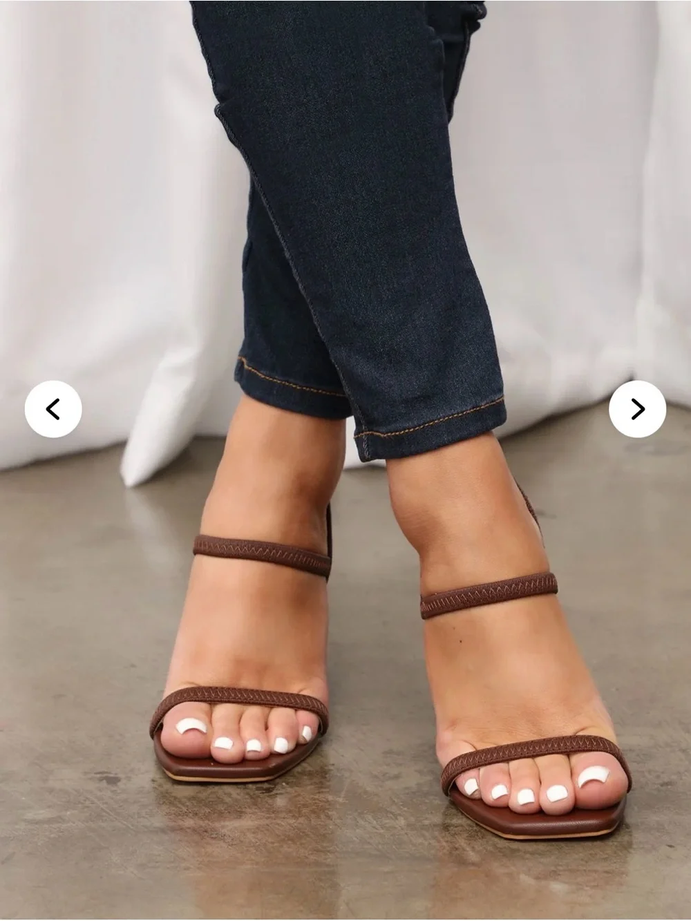 New Women’s Brown Strappy Block Heel Sandals